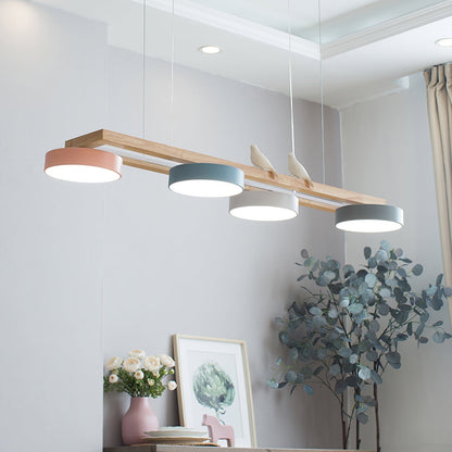 Elian – Lustre LED moderne en bois massif