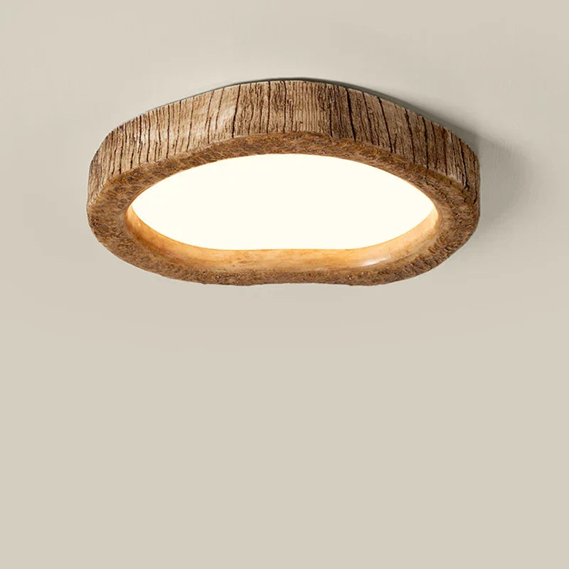 Plafonnier au Style Chinois avec Finition Imitation Bois