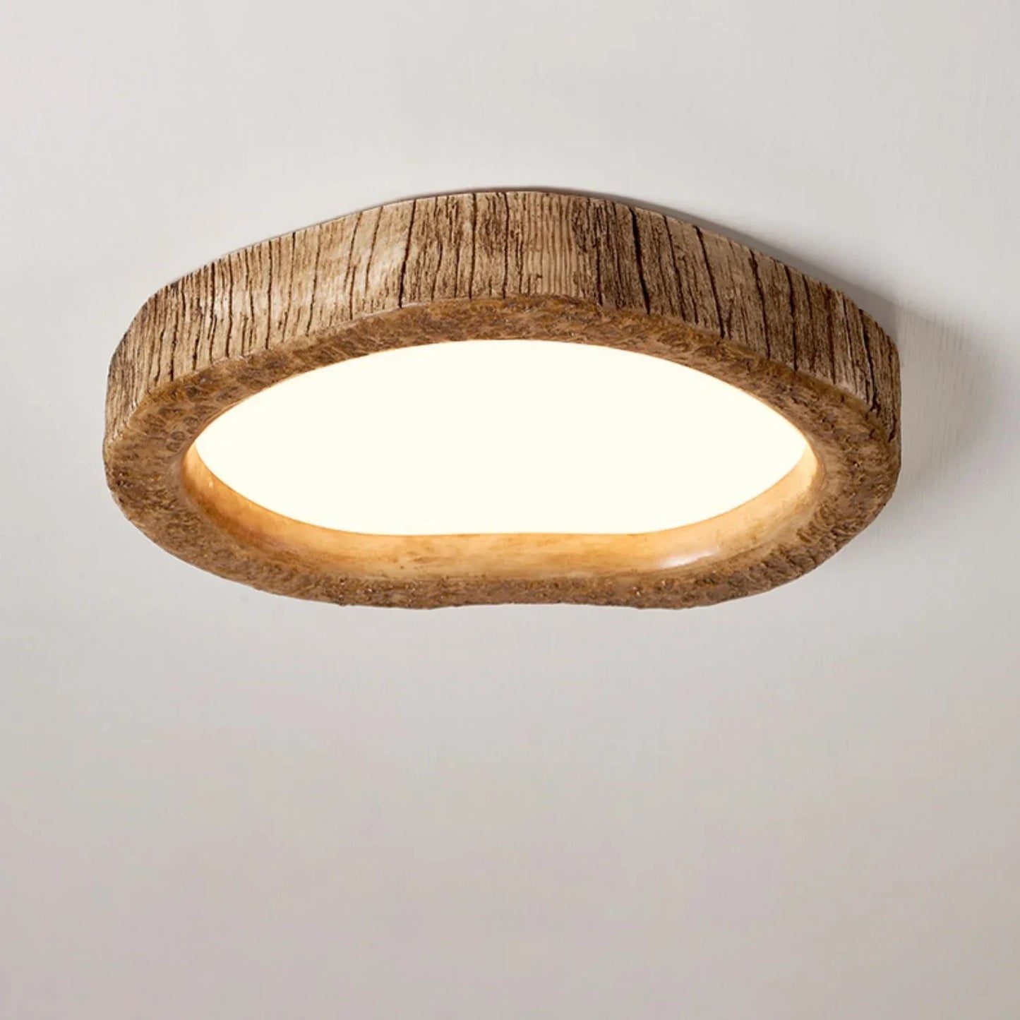 Plafonnier au Style Chinois avec Finition Imitation Bois