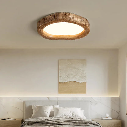 Plafonnier au Style Chinois avec Finition Imitation Bois