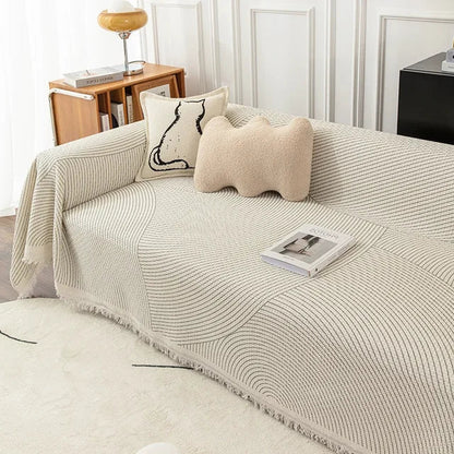 Tissu de protection rayé pour canapé