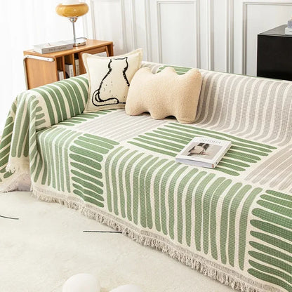 Tissu de protection rayé pour canapé