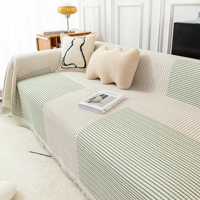 Tissu de protection rayé pour canapé
