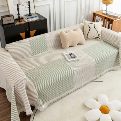 Tissu de protection rayé pour canapé