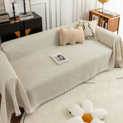 Tissu de protection rayé pour canapé