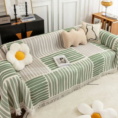 Tissu de protection rayé pour canapé