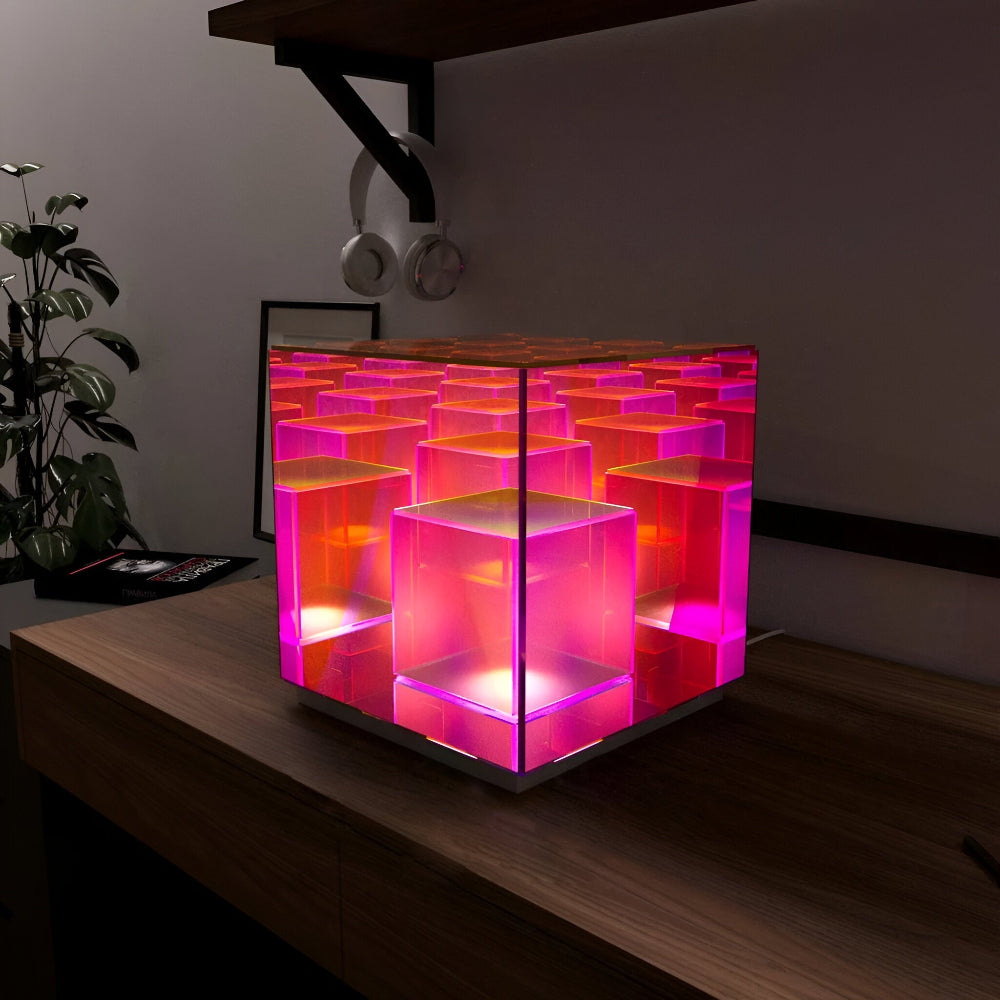 Arielle – Lampe de table LED en acrylique 3D arc-en-ciel