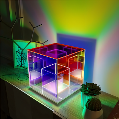 Arielle – Lampe de table LED en acrylique 3D arc-en-ciel