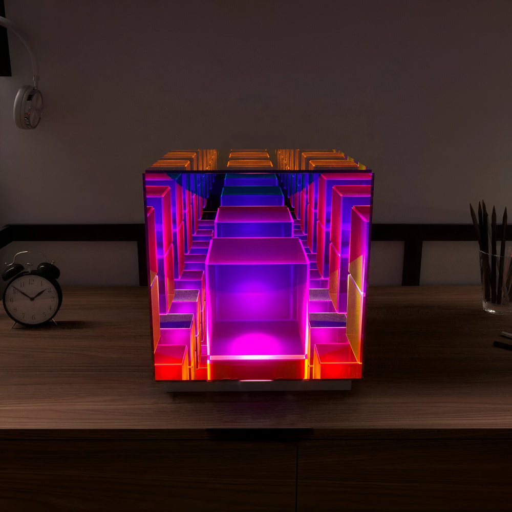 Arielle – Lampe de table LED en acrylique 3D arc-en-ciel