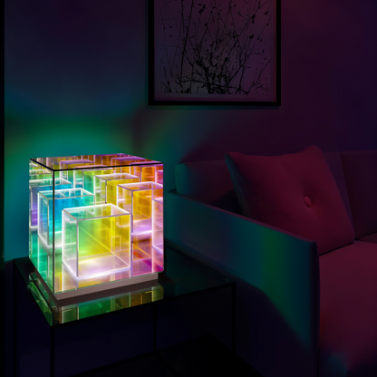Arielle – Lampe de table LED en acrylique 3D arc-en-ciel