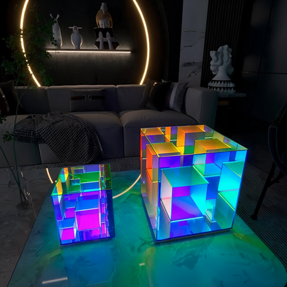 Arielle – Lampe de table LED en acrylique 3D arc-en-ciel