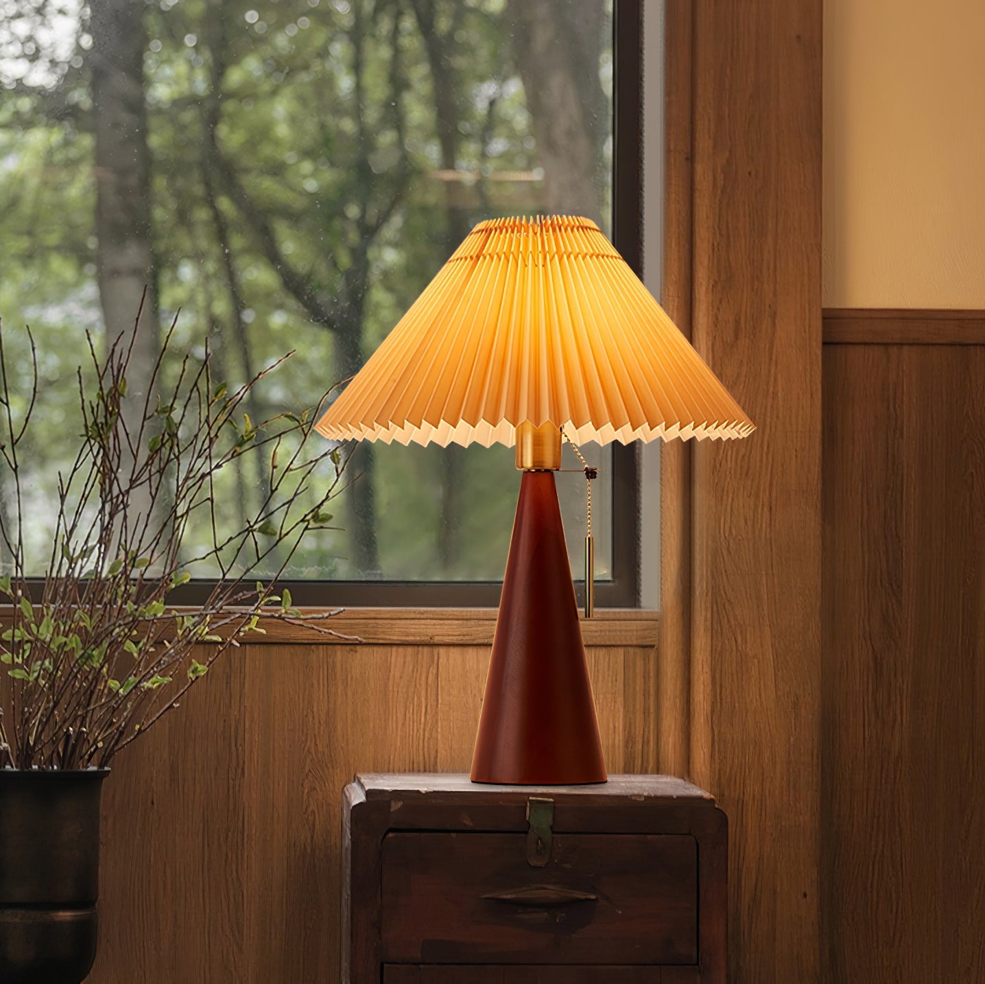 Rami – Lampe de table en bois de noyer