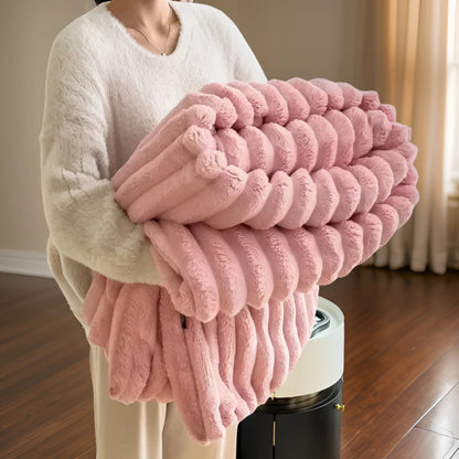 Nuvira – Couverture de luxe douce avec effet fourrure de lapin