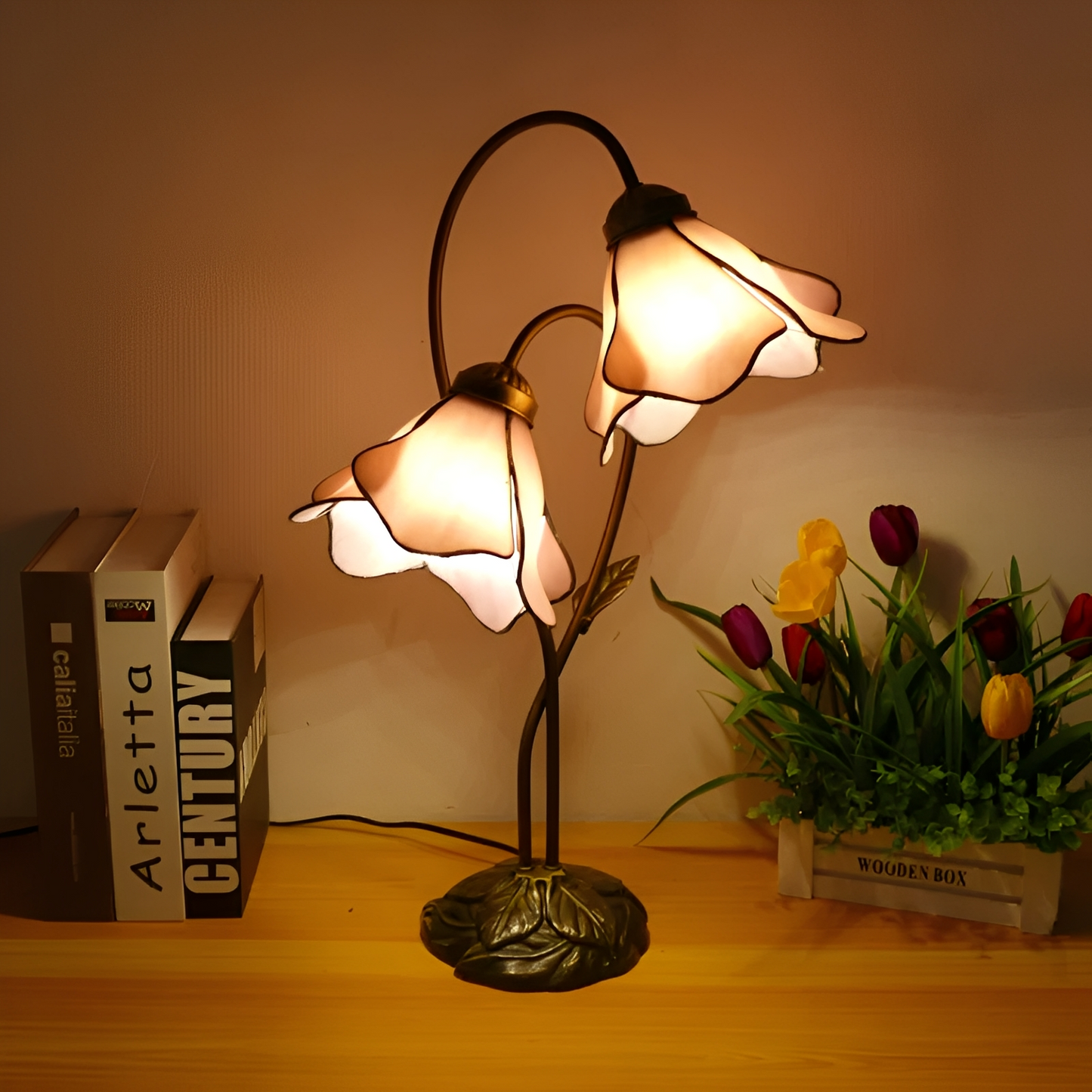 Mikayla – Lampe de Table Lotus à Double Tête