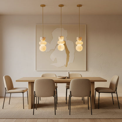 Lampe Suspendue Totem en Albâtre