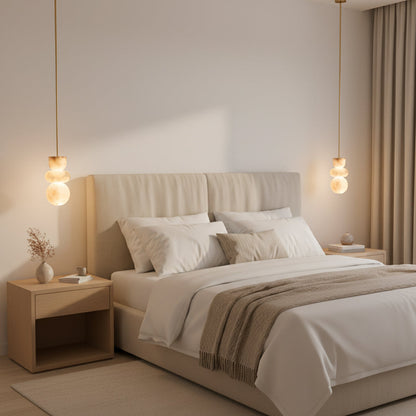 Lampe Suspendue Totem en Albâtre