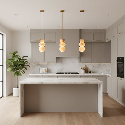 Lampe Suspendue Totem en Albâtre