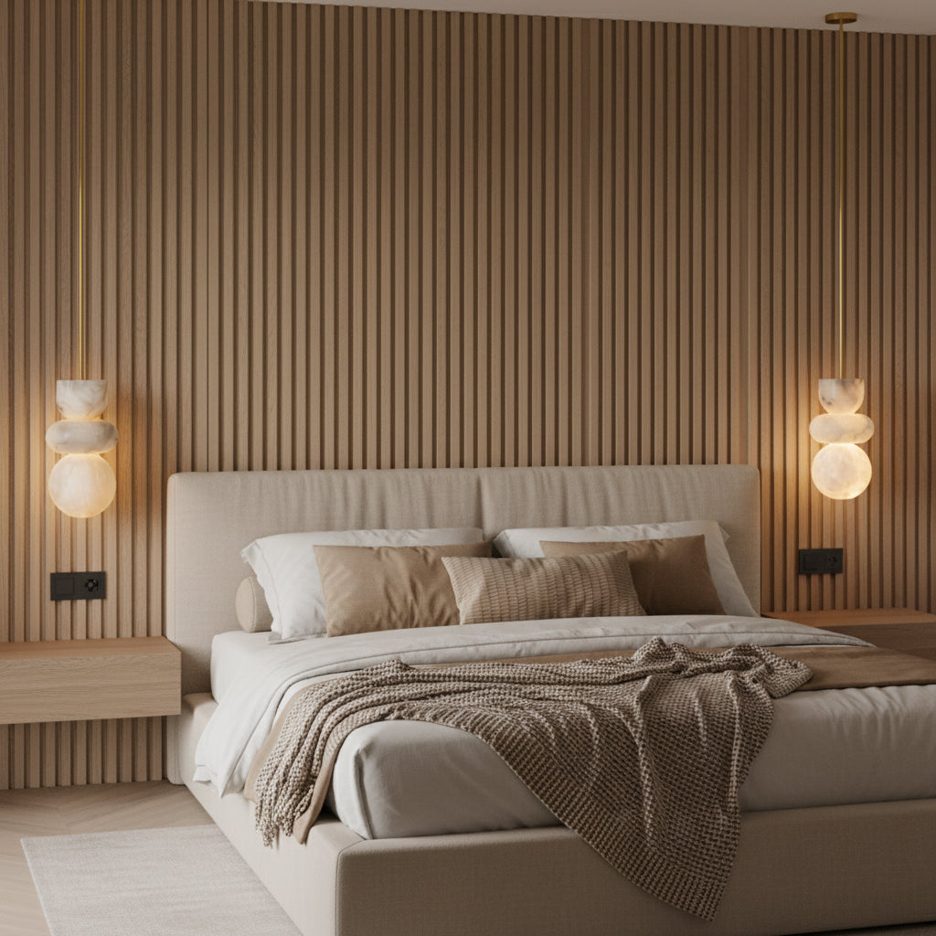 Lampe Suspendue Totem en Albâtre