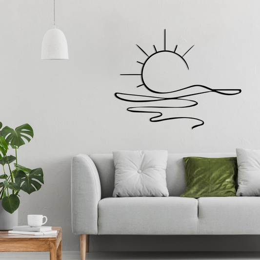 Décoration murale en métal soleil minimaliste