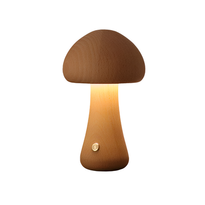 Grace – Lampe de chevet LED en forme de champignon en bois