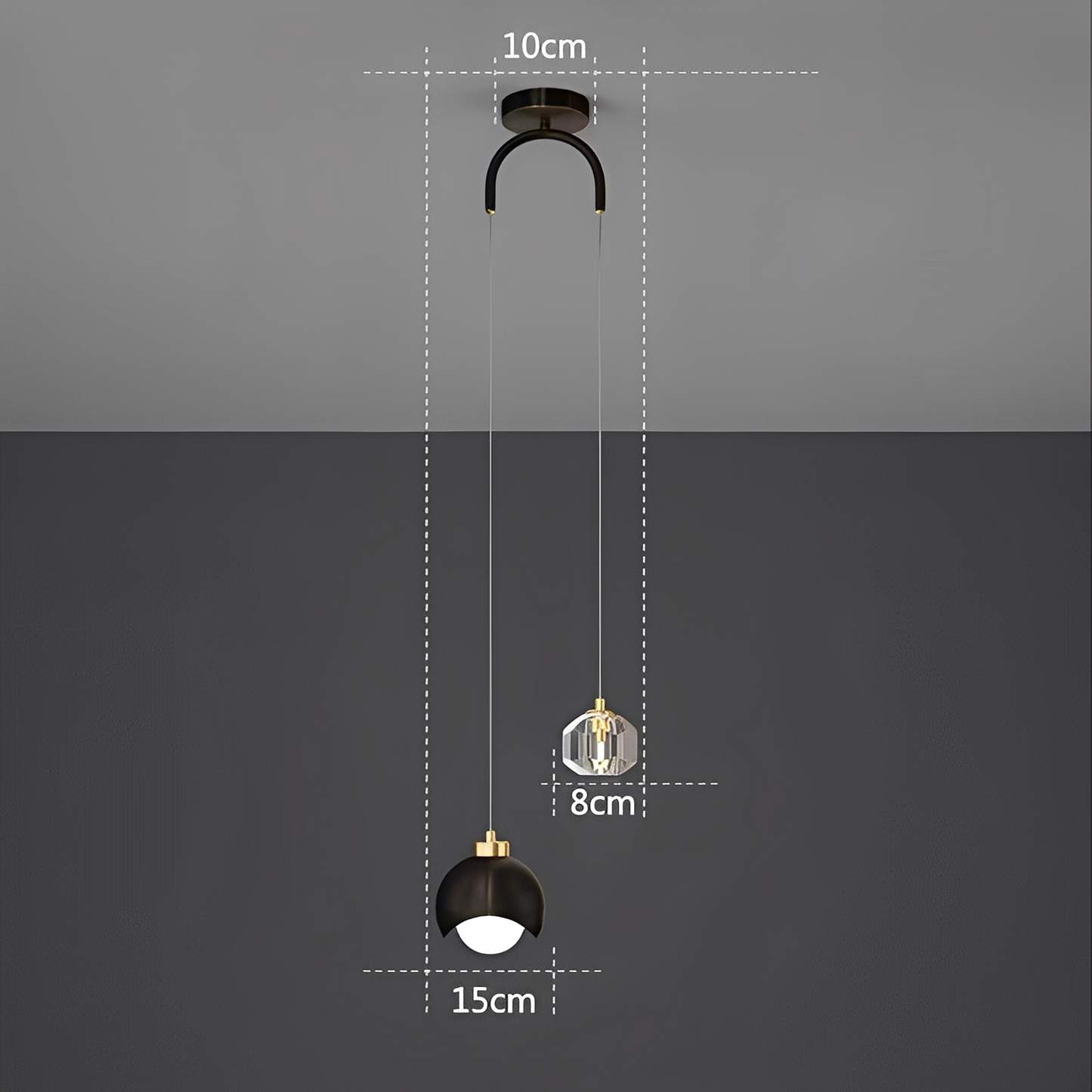 Zaldy – Luxueux luminaire en cristal doré