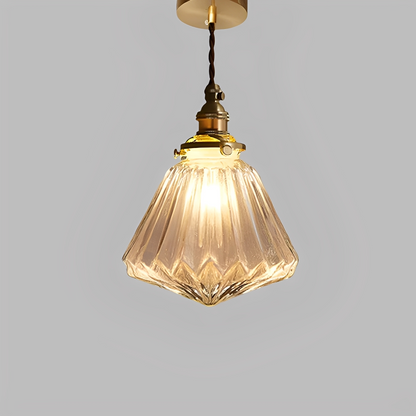 Claudine – Lustre Rétro en Laiton et Verre