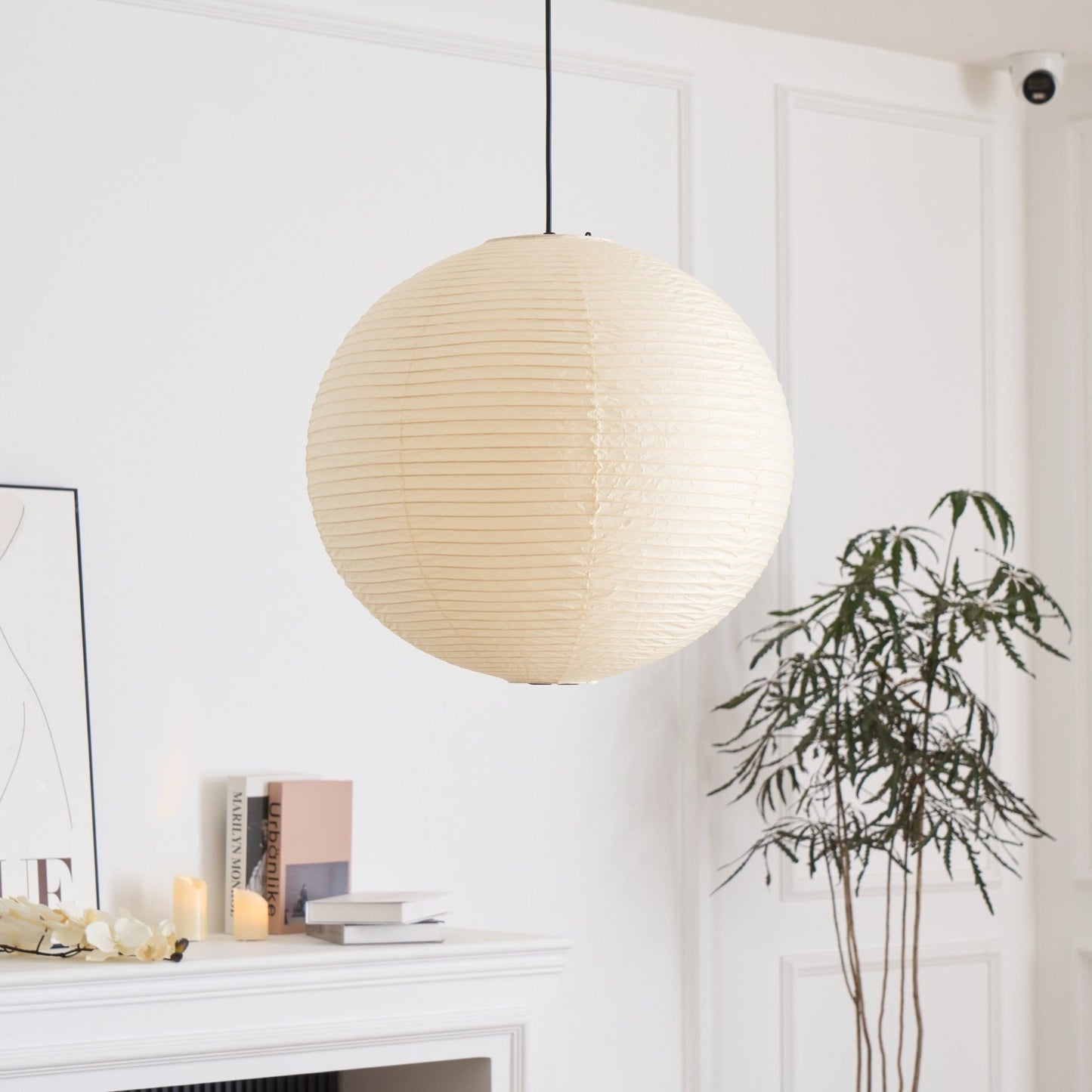 Naoko – Lustre LED Rond en Papier Xuan