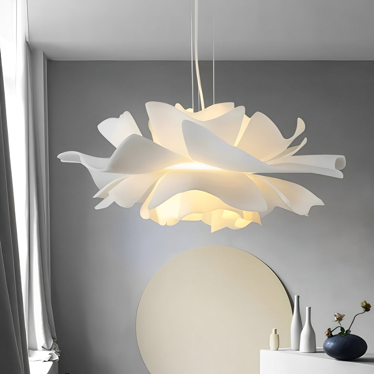 Blanc – Suspension en forme de fleur