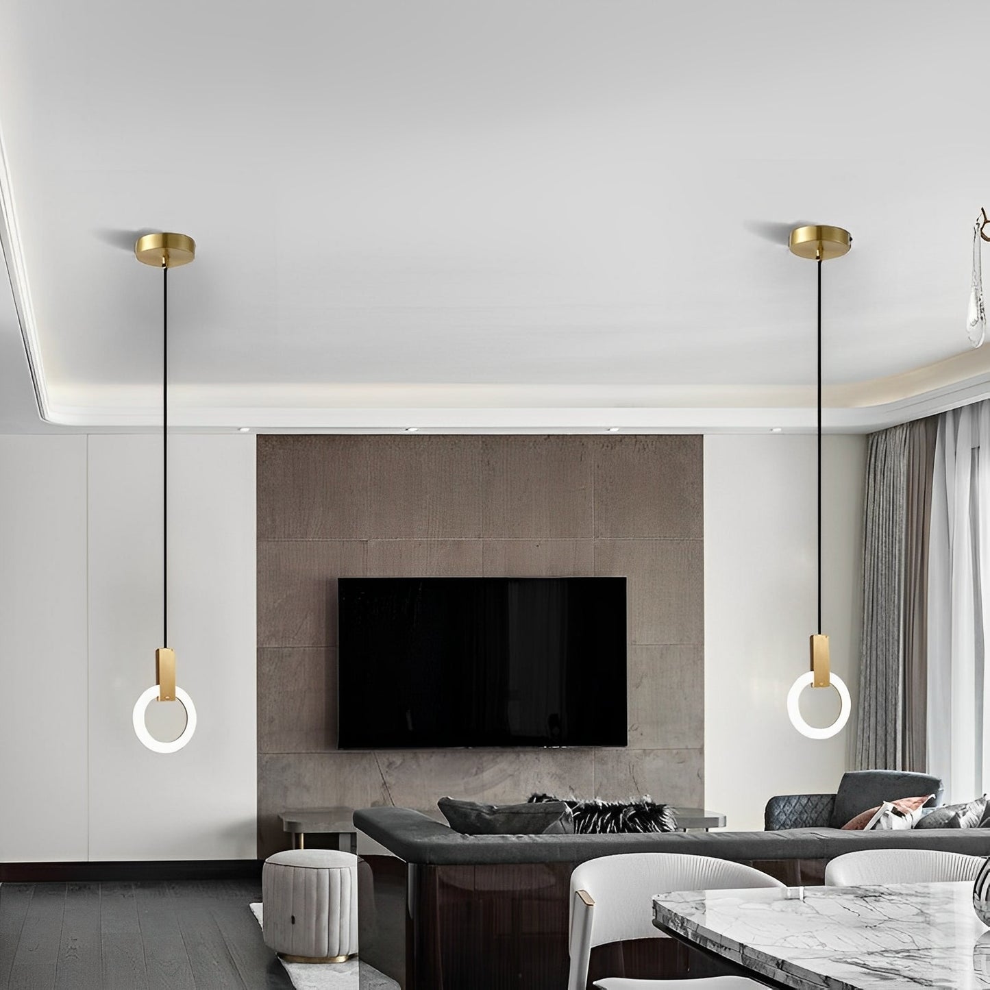 Nordra – Lampe suspendue LED au design anneau nordique pour espaces de vie modernes