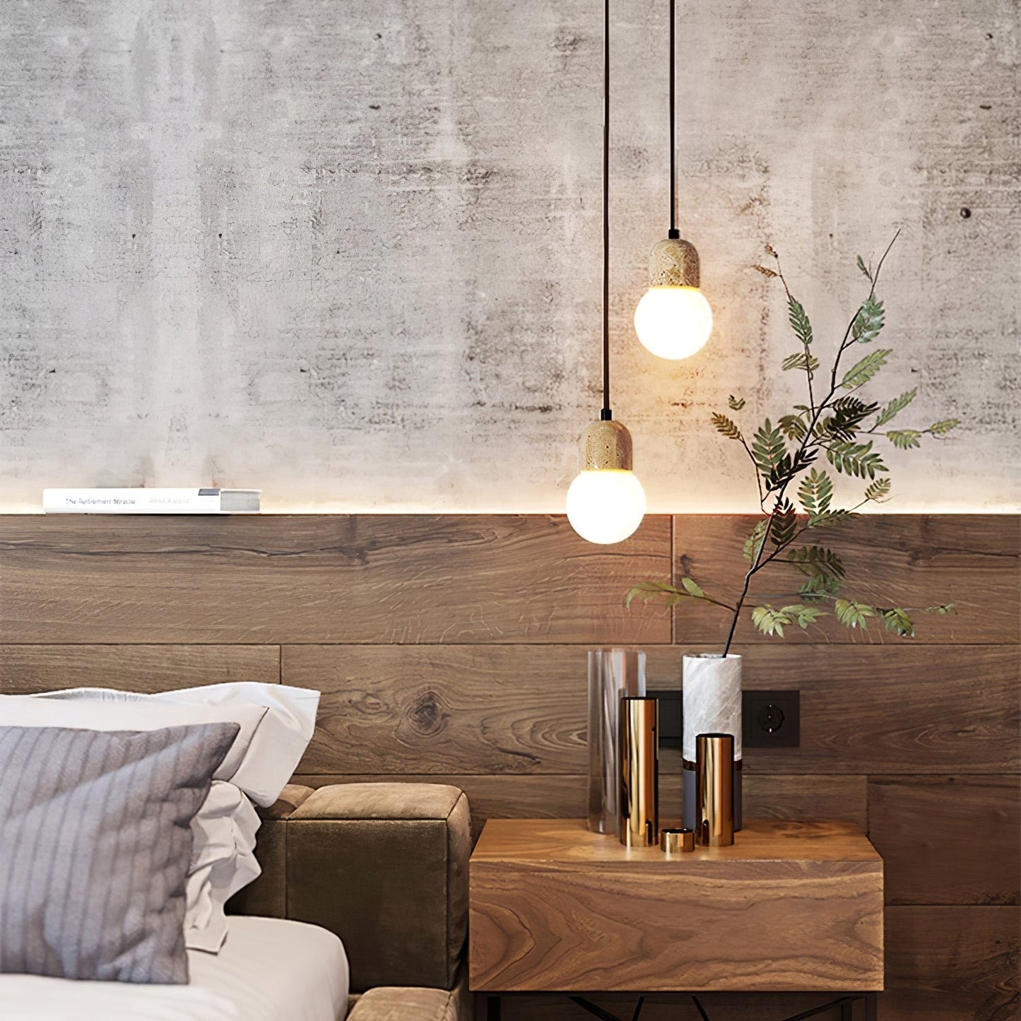 Kaori – Suspension en travertin