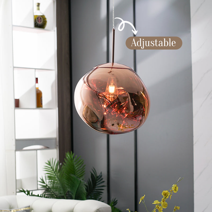 VerreLave – Suspension artisanale en verre effet lave