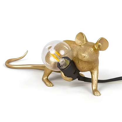 LumoMouse – Lampe de table Art Déco avec figurine de souris