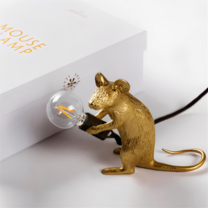 LumoMouse – Lampe de table Art Déco avec figurine de souris