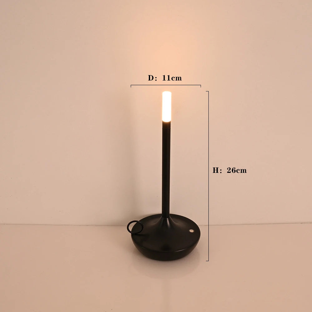 Elina – Lampe de table rétro portable avec effet bougie