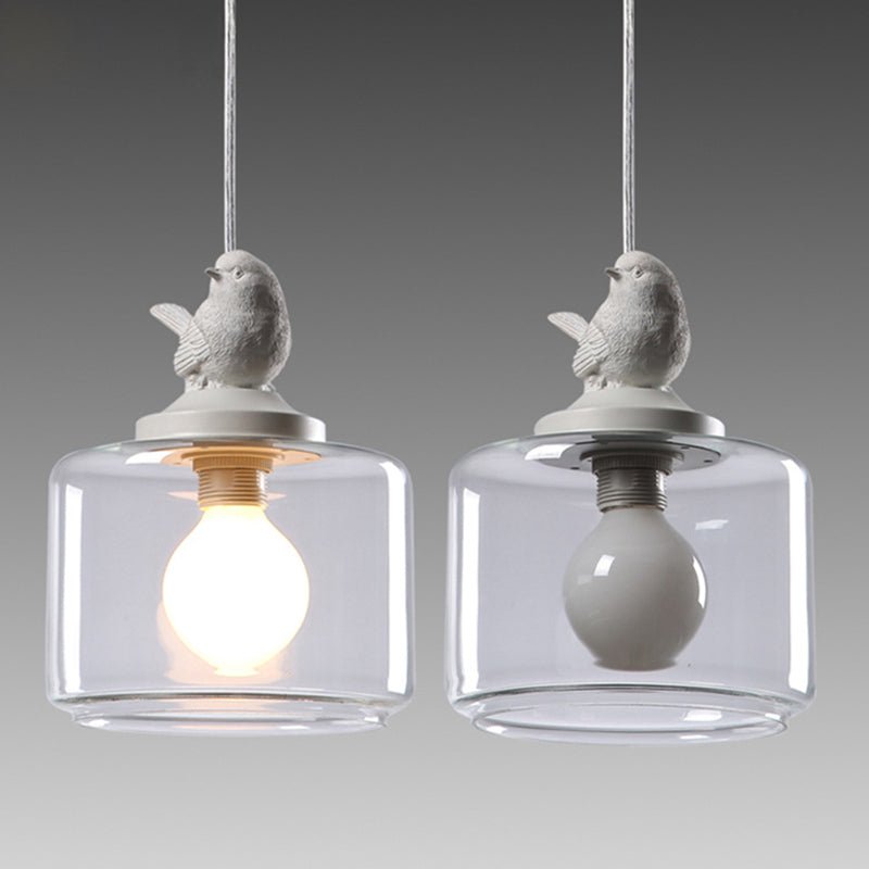 Liora – Suspension en verre motif oiseau