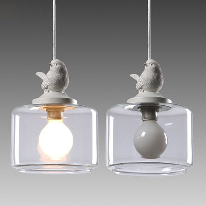 Liora – Suspension en verre motif oiseau