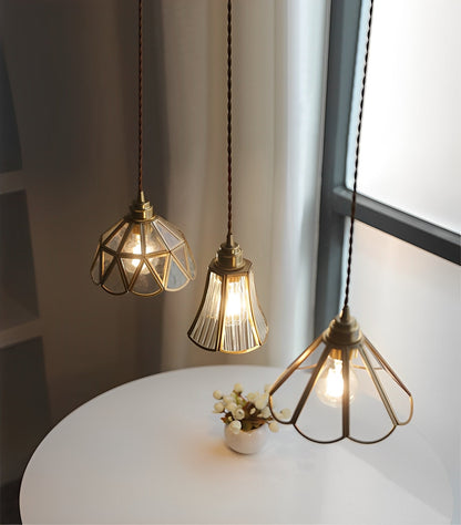 Clara – Suspension en verre avec câble en tissu