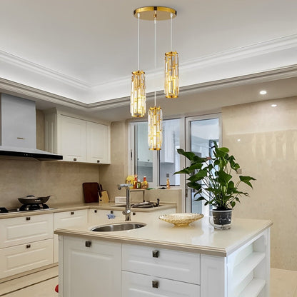 Seraphina – Suspension Créative en Fer, Cristal et Verre