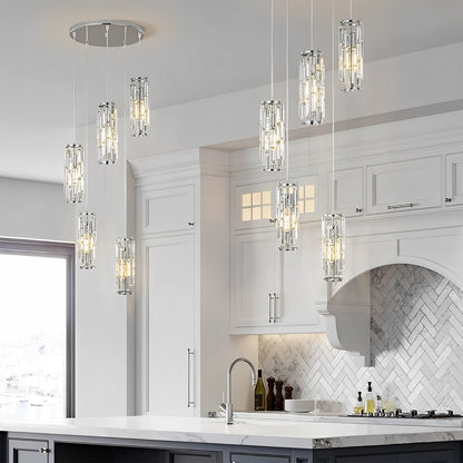 Seraphina – Suspension Créative en Fer, Cristal et Verre