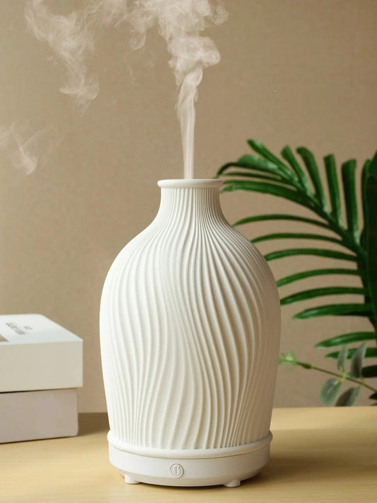 Diffuseur Bohème – Humidificateur ultrasonique en forme de vase au style boho en polyresine