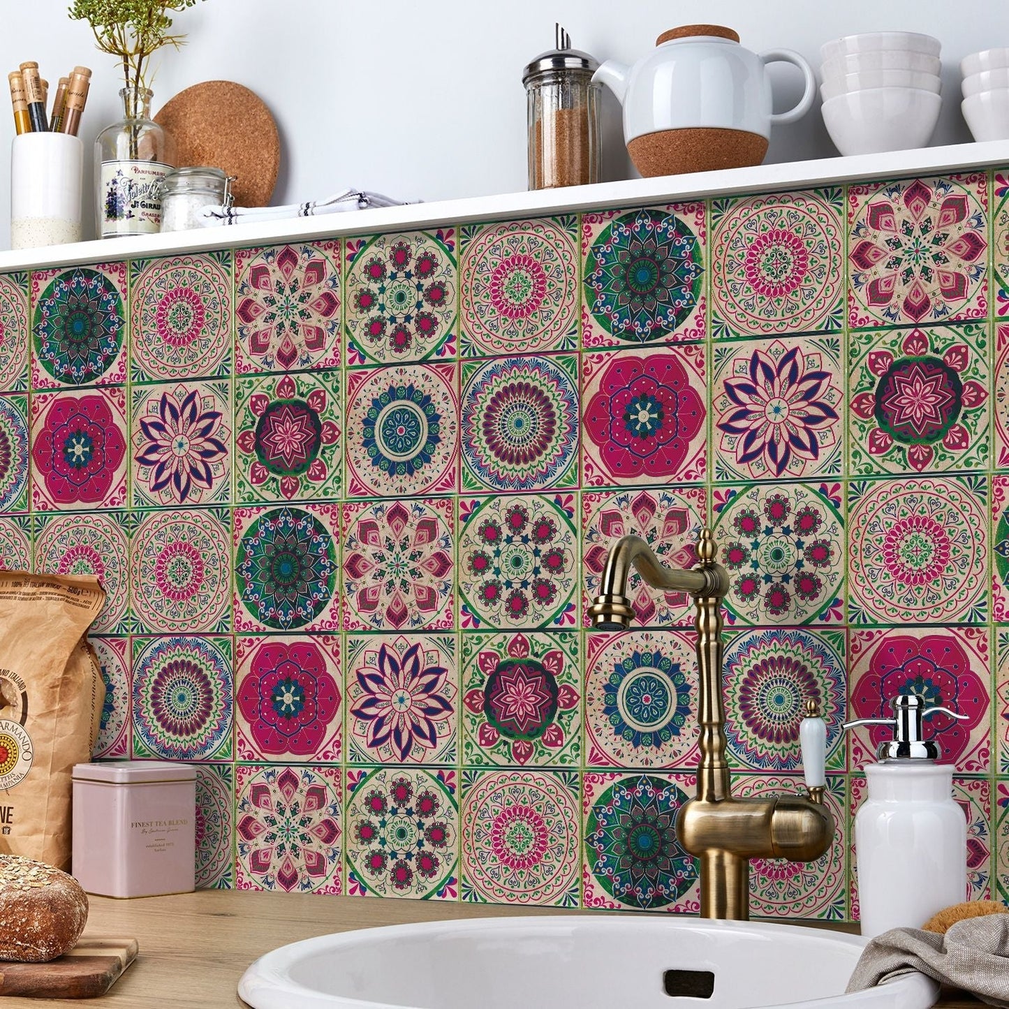 Autocollant mural pour carrelage de cuisine de style européen