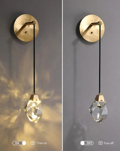 Cascade de cristal : applique murale moderne