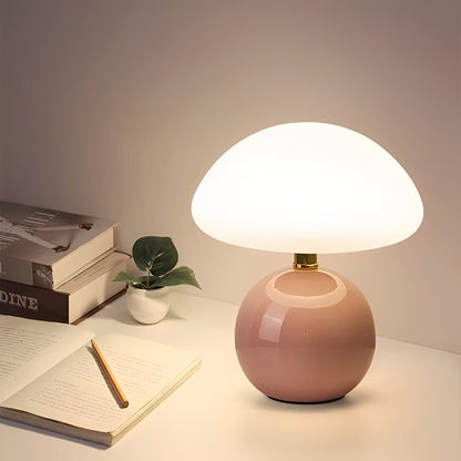 Nelly – Lampe de table champignon moderne au design givré