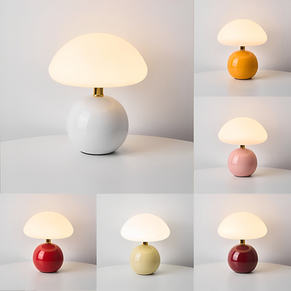 Nelly – Lampe de table champignon moderne au design givré