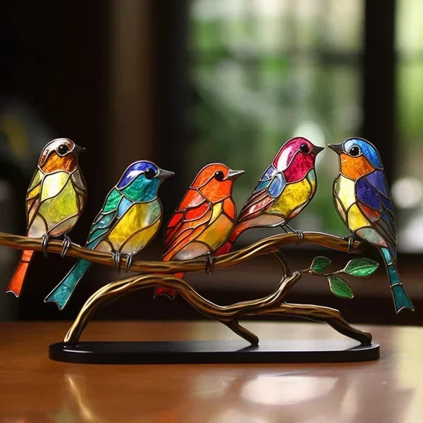 Ava – Déco d'oiseau en métal coloré pour le bureau