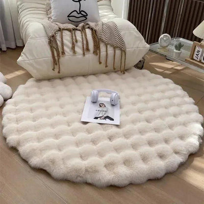 Fenja – Tapis Rond en Peluche