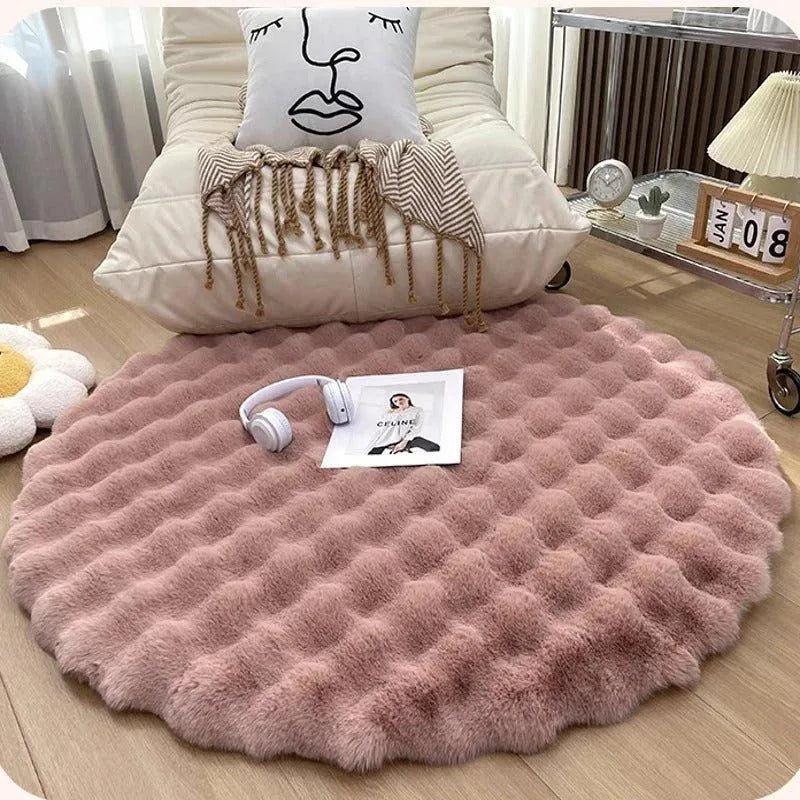Fenja – Tapis Rond en Peluche