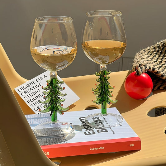 Festiva – Verre à vin sapin de Noël en borosilicate