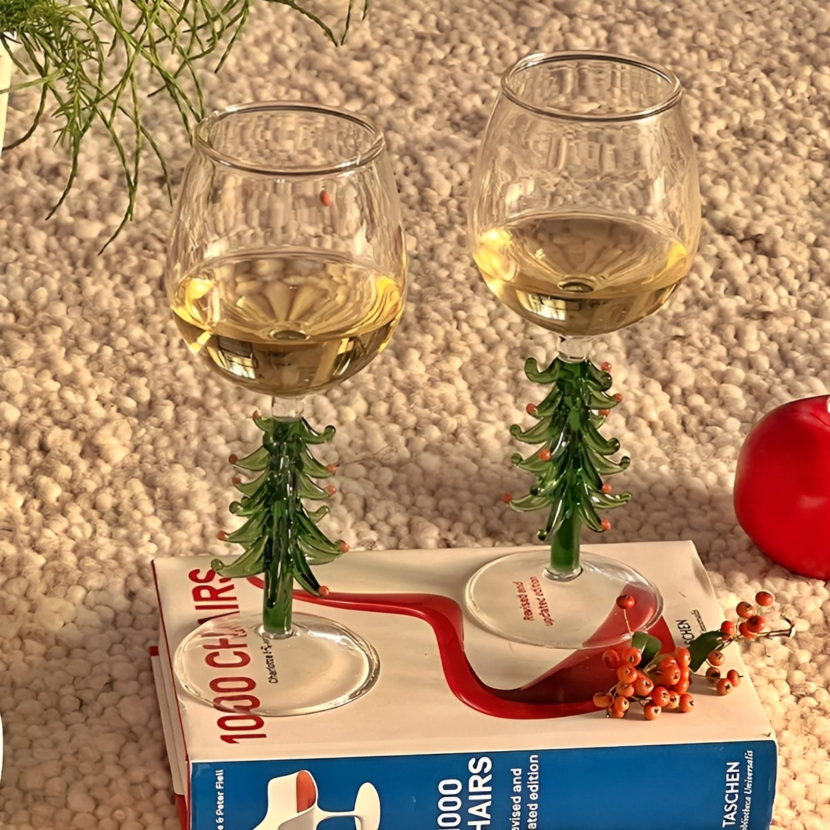 Festiva – Verre à vin sapin de Noël en borosilicate
