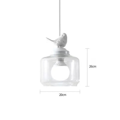 Liora – Suspension en verre motif oiseau